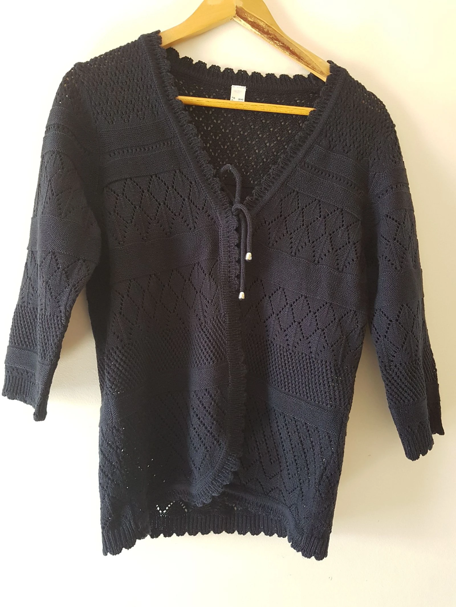 Gilet bleu marine mailles 38 40.